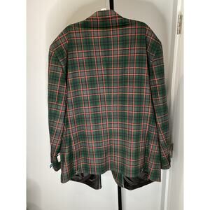 JF J. Ferrar Sports Coat Suit Jacket Men's 3XL 54/56 Long Plaid Red Green - New